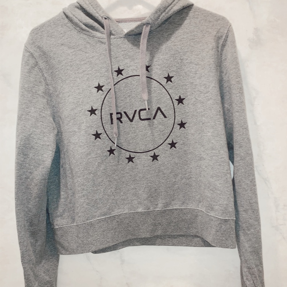 RVCA grey cropped hoodie